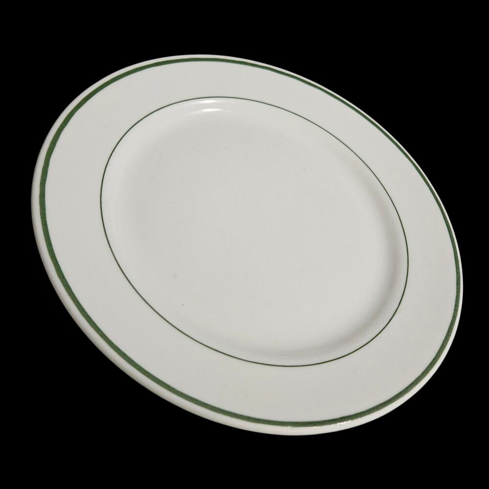 Iroquois China Green Band Dinner Plates Set 2 Vintage